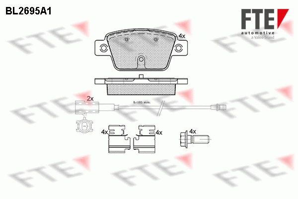Kit de plaquettes de frein, frein à disque FTE 9010924