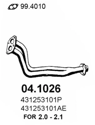 Tuyau d'échappement ASSO 04.1026