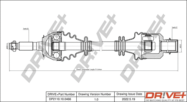 Arbre de transmission Dr!ve+ DP2110.10.0466
