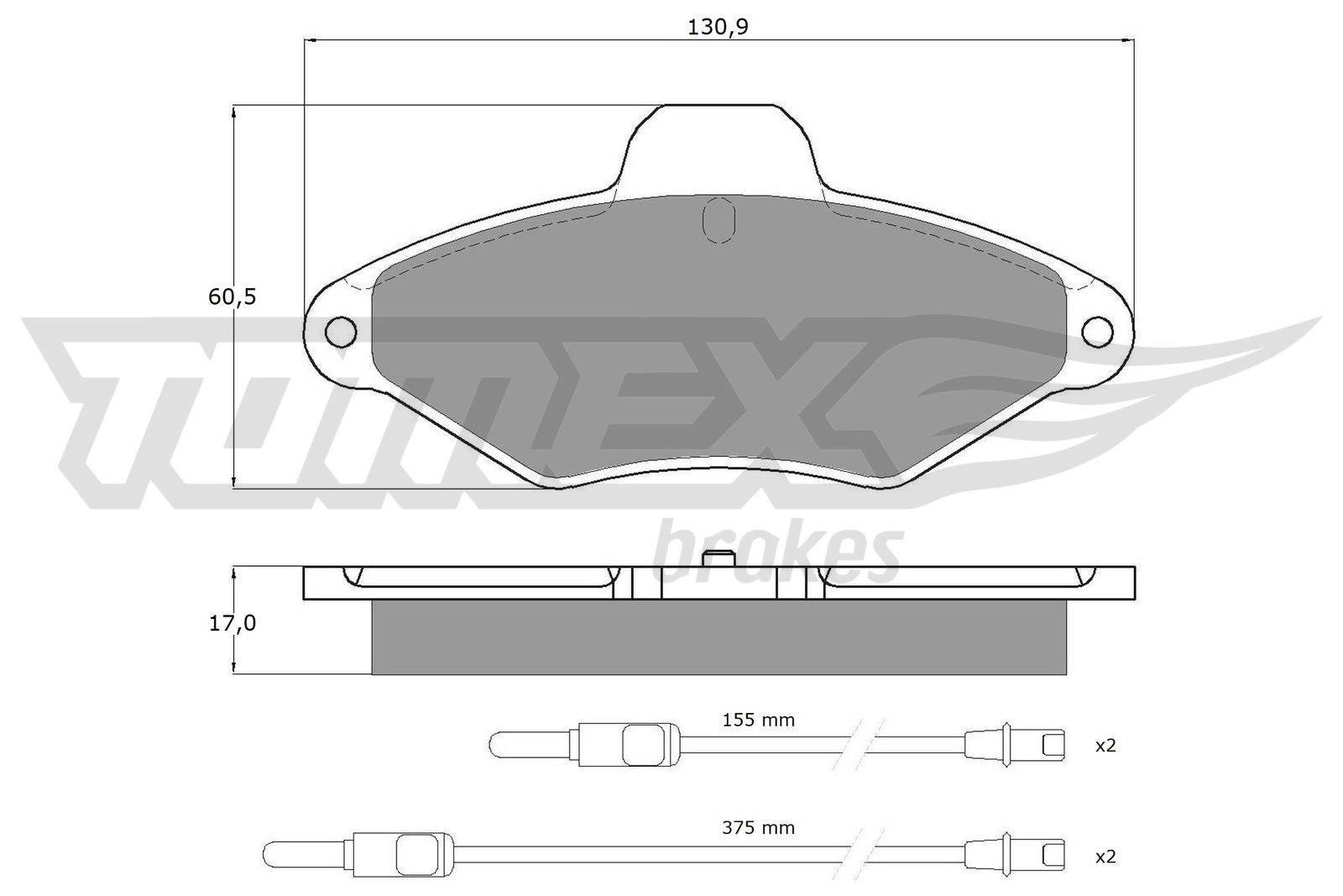 Kit de plaquettes de frein, frein à disque TOMEX Brakes TX 11-90