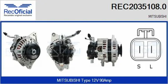 Alternateur RECOFICIAL REC2035108.0