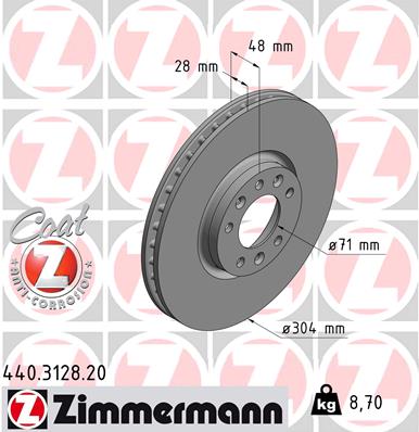 Disque de frein ZIMMERMANN 440.3128.20