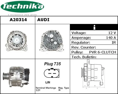 Alternateur Technika A20314