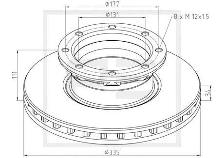 Disque de frein PE Automotive 016.663-00A