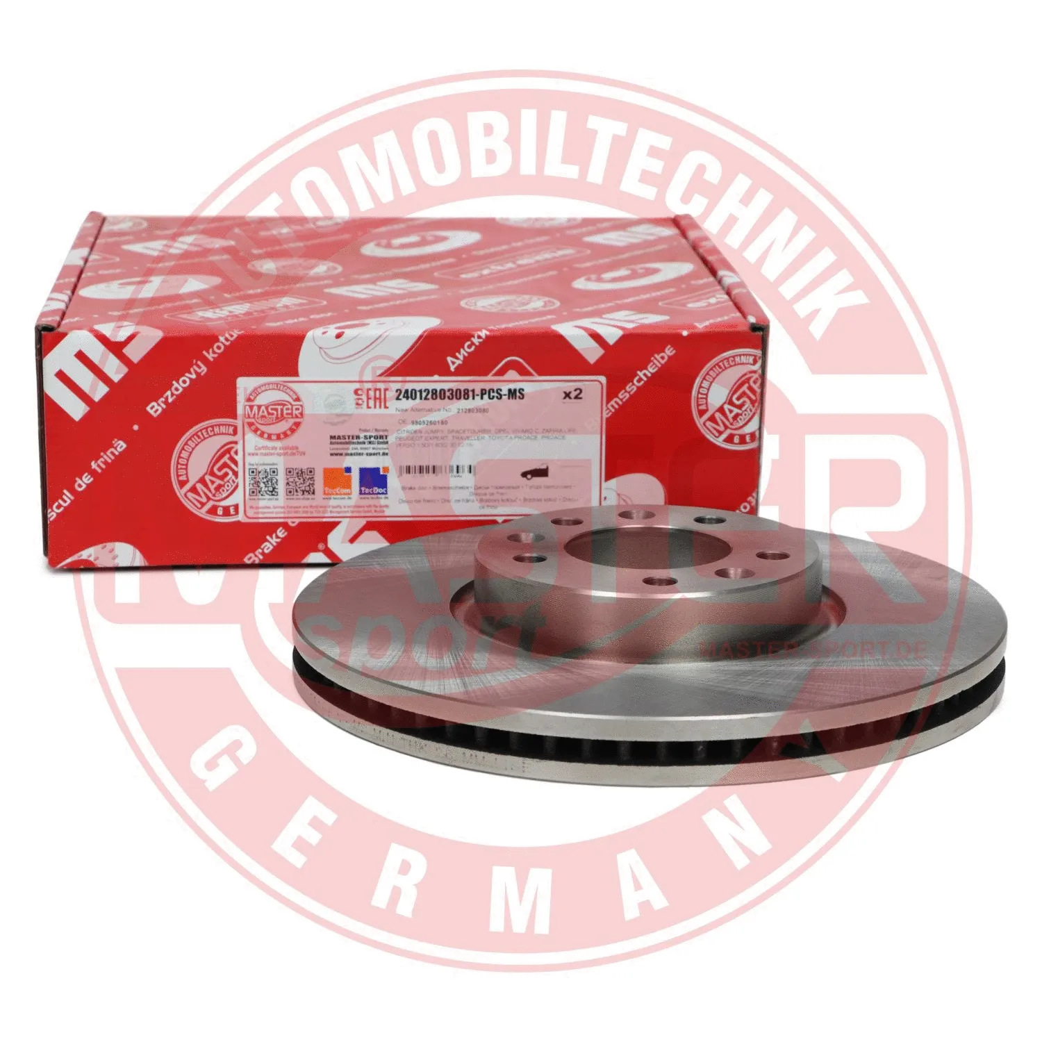 Disque de frein MASTER-SPORT GERMANY 24012803081-PCS-MS