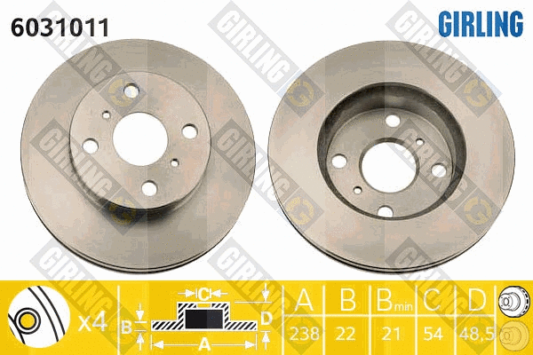 Disque de frein GIRLING 6031011