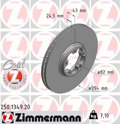 Disque de frein ZIMMERMANN 250.1349.20