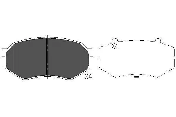 Kit de plaquettes de frein, frein à disque KAVO PARTS KBP-4524