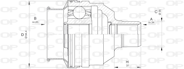 Jeu de joints, arbre de transmission OPEN PARTS CVJ5591.20