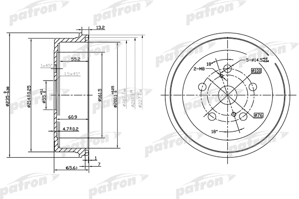 Tambour de frein PATRON PDR1182