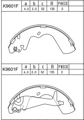 Jeu de mâchoires de frein ASIMCO K9601F