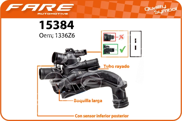 Thermostat, liquide de refroidissement FARE-RCH 15384