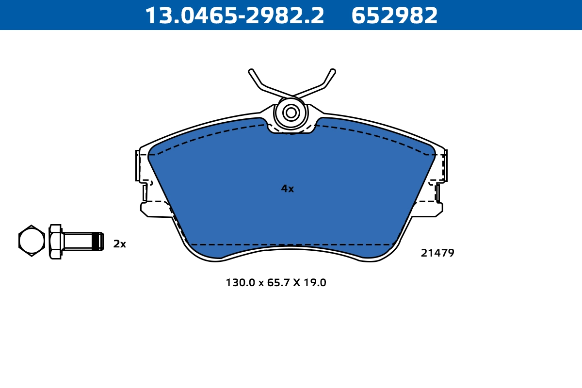 Kit de plaquettes de frein, frein à disque ATE-APAC 13.0465-2982.2
