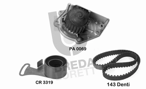 Pompe à eau + kit de courroie crantée BREDA LORETT KPA0411A