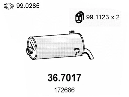 Silencieux arrière ASSO 36.7017