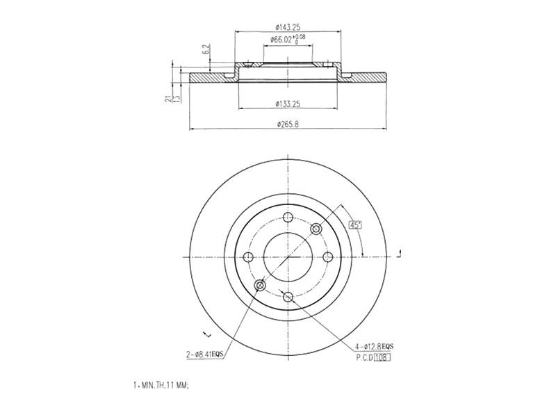 Disque de frein A.Z. Meisterteile AZMT-44-024-1014
