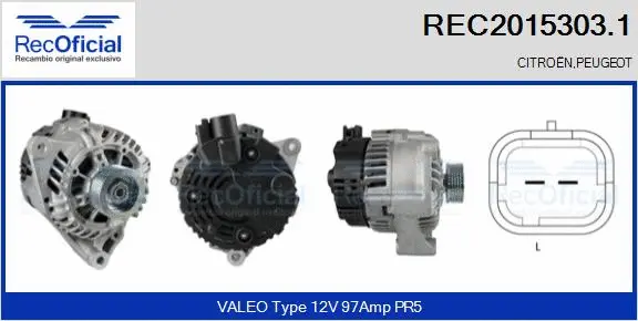 Alternateur RECOFICIAL REC2015303.1