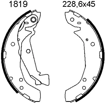 Jeu de mâchoires de frein BSF 01819