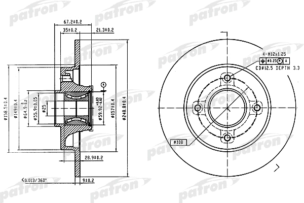 Disque de frein PATRON PBD7011