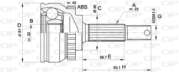 Jeu de joints, arbre de transmission OPEN PARTS CVJ5193.10