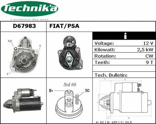 Démarreur Technika D67983