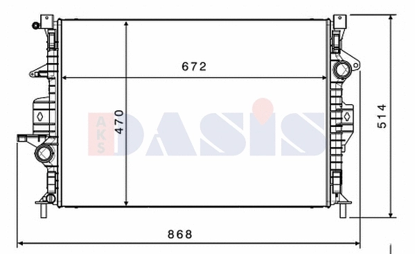 Radiateur, refroidissement du moteur AKS DASIS 220026N