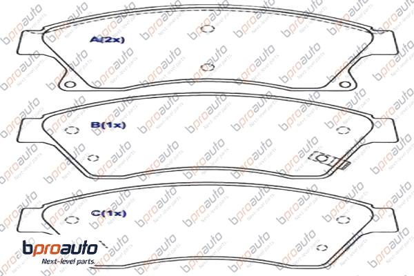 Kit de plaquettes de frein, frein à disque BPROAUTO 1BP30996AA