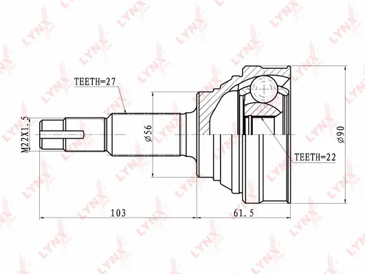 Jeu de joints, arbre de transmission LYNXAUTO CO-5721