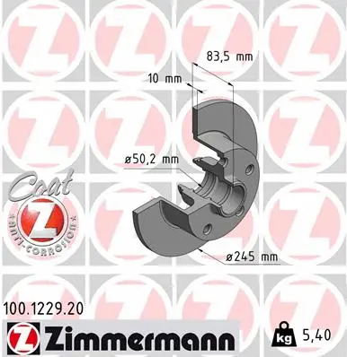 Disque de frein ZIMMERMANN 100.1229.20