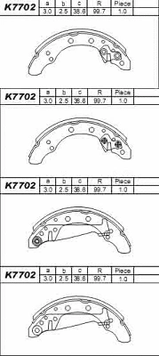 Jeu de mâchoires de frein ASIMCO K7702