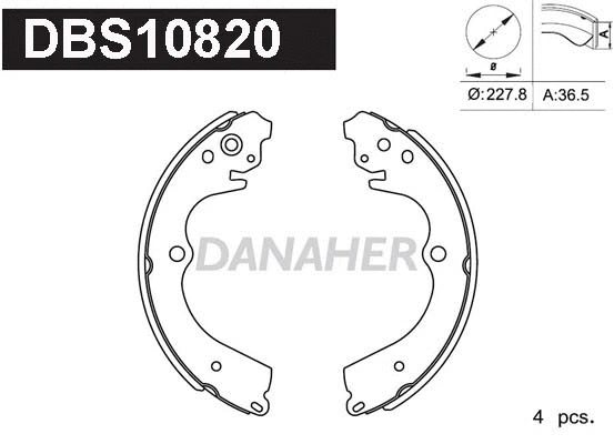 Jeu de mâchoires de frein DANAHER DBS10820