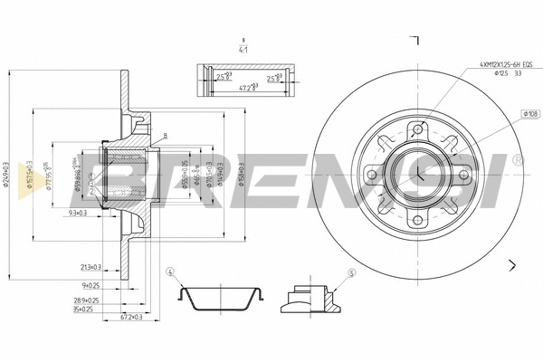Disque de frein BREMSI CD7561S
