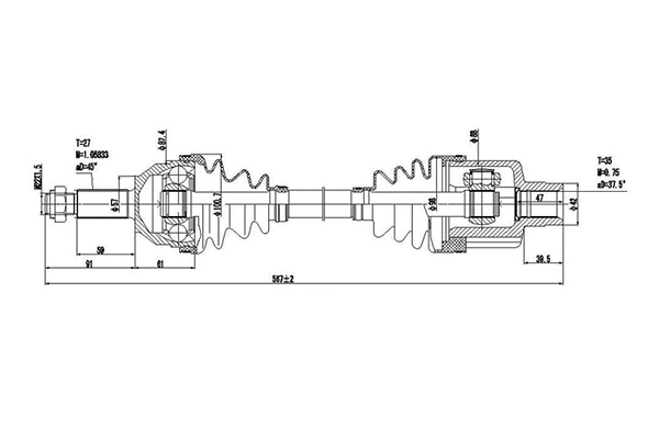 Arbre de transmission DYNAMATRIX DDS218005