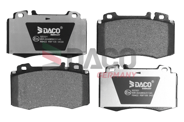Kit de plaquettes de frein, frein à disque DACO Germany 322321