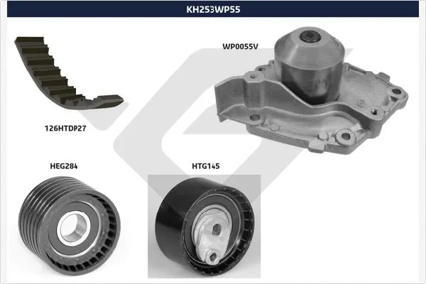 Pompe à eau + kit de courroie crantée HUTCHINSON KH 253WP55