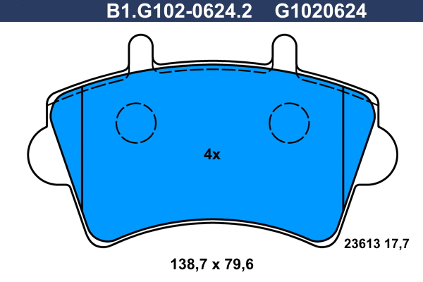 Kit de plaquettes de frein, frein à disque GALFER B1.G102-0624.2