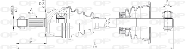Arbre de transmission OPEN PARTS DRS6151.00