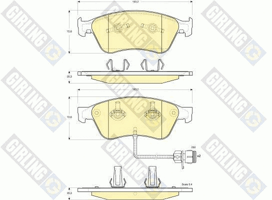 Kit de plaquettes de frein, frein à disque GIRLING 6115982