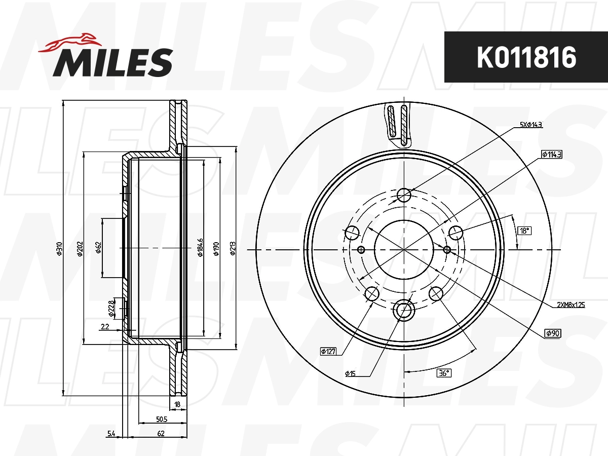 Disque de frein MILES K011816