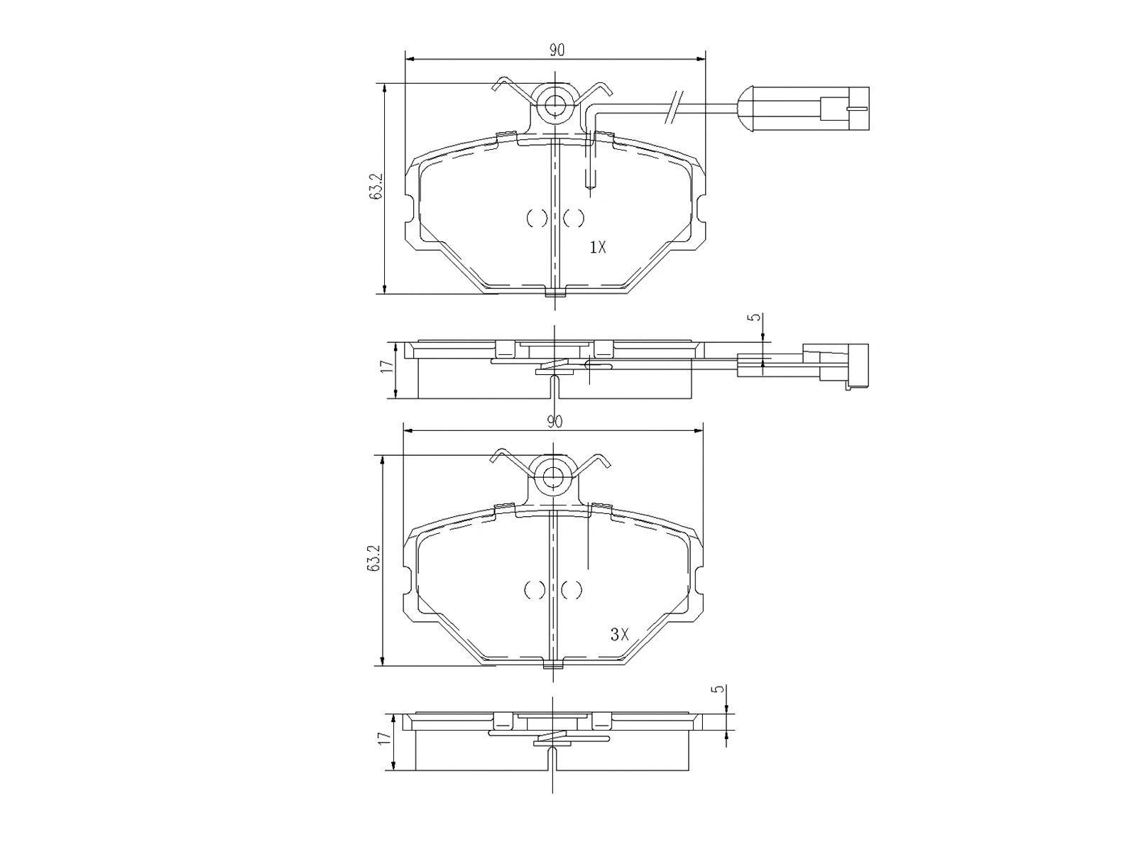 Kit de plaquettes de frein, frein à disque A.Z. Meisterteile AZMT-44-022-1357