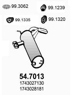 Silencieux arrière ASSO 54.7013