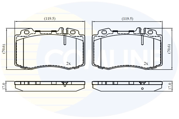 Kit de plaquettes de frein, frein à disque COMLINE CBP01117