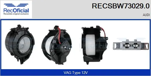 Pulseur d'air habitacle RECOFICIAL RECSBW73029.0