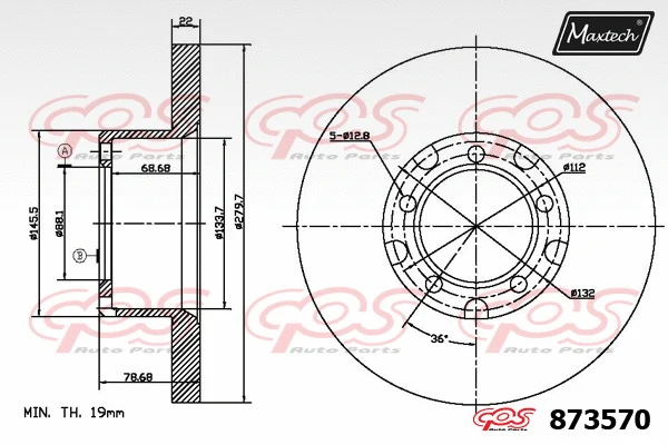 Disque de frein MAXTECH 873570