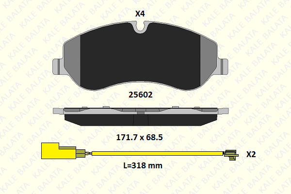 Kit de plaquettes de frein, frein à disque KALE 25602 174 14