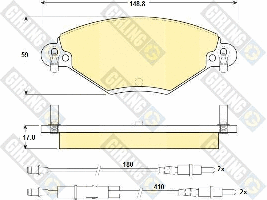Kit de plaquettes de frein, frein à disque GIRLING 6114484
