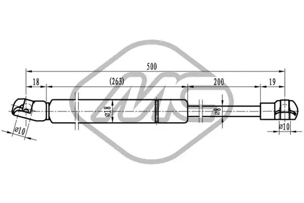 Vérin, capot-moteur Metalcaucho 46813