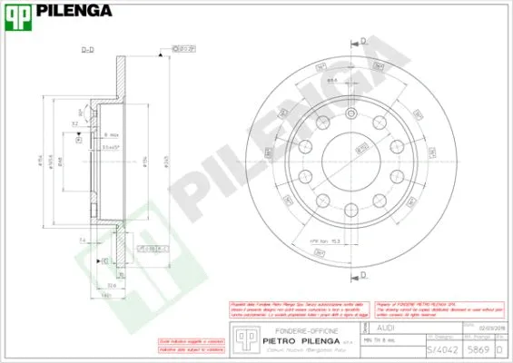 Disque de frein PILENGA 5869