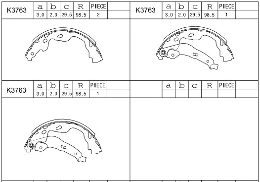 Jeu de mâchoires de frein ASIMCO K3763
