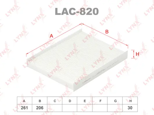 Filtre, air de l'habitacle LYNXAUTO LAC-820